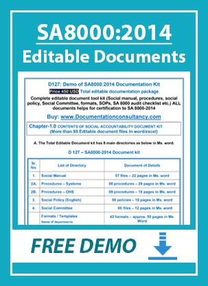 Editable SA 8000 Documents for Social Accountability  - Ahmedabad