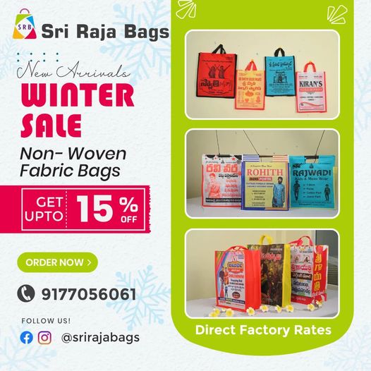 Personalized Sidepatty Printing Bags Wholesale || Sri Raja Bags - Hyderabad