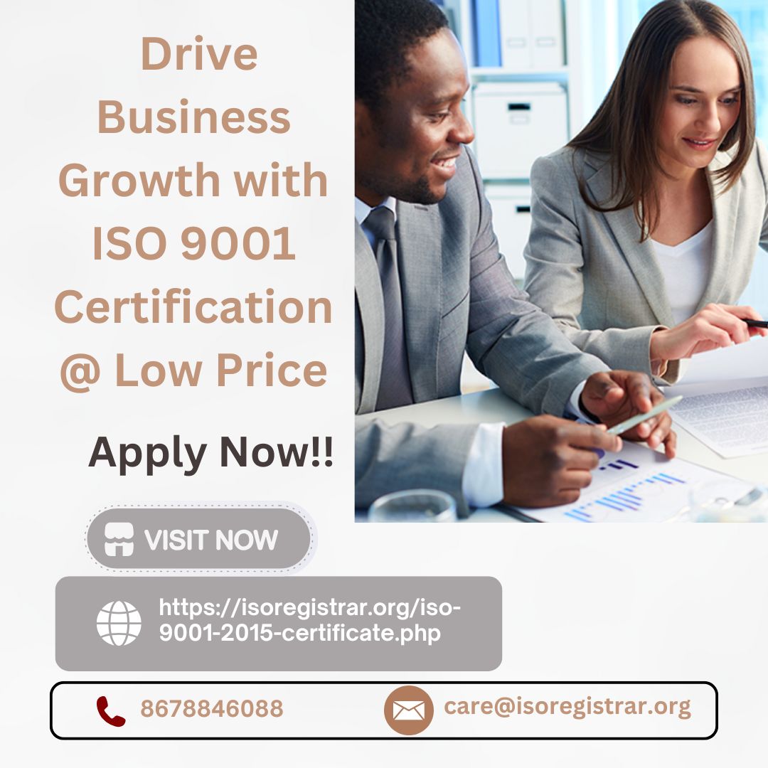 Drive Business Growth with ISO 9001 Certification @ Low Price - Kolkata