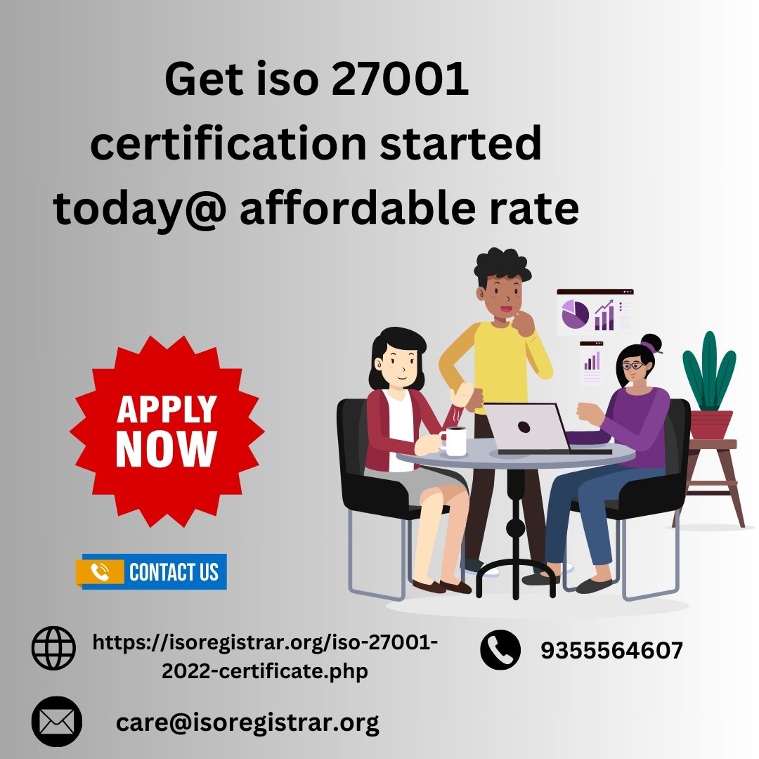 Get iso 27001 certification started today@ affordable rate - Gurgaon